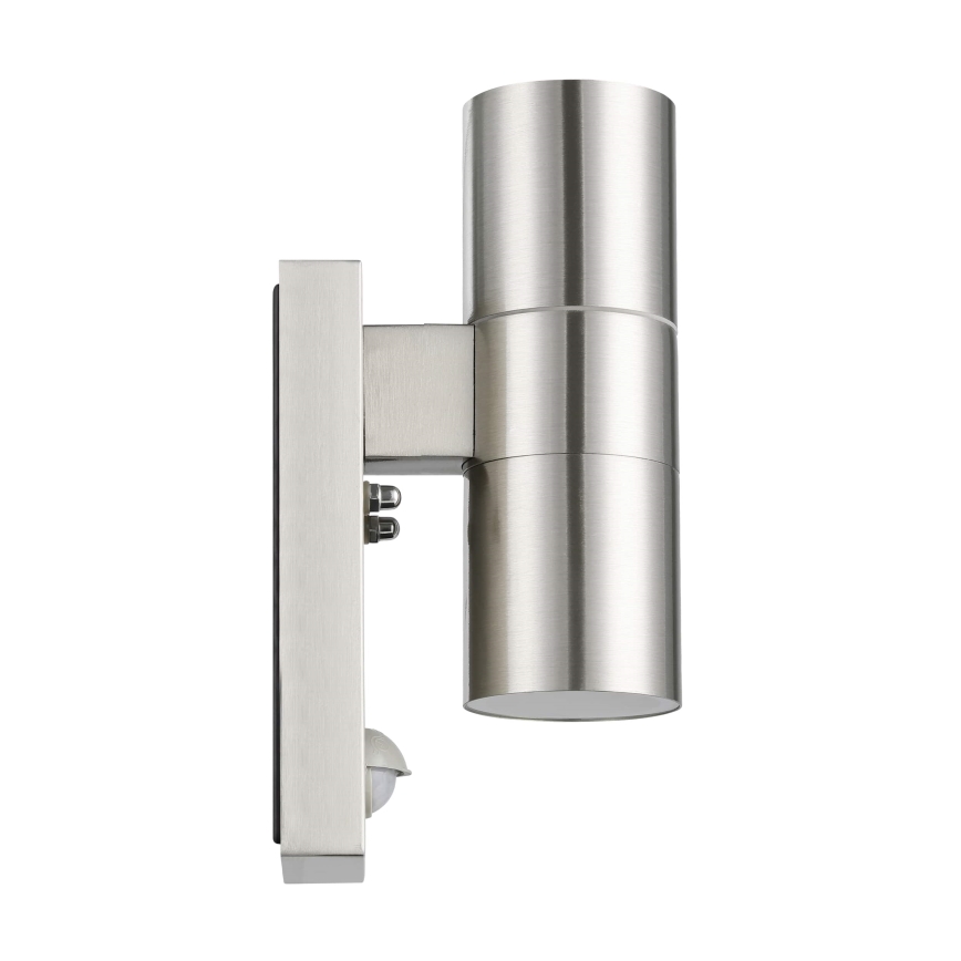 Eglo 79594- LED Kültéri fali lámpa érzékelővel ARAPONGAS 2xGU10/2,8W/230V IP44 matt króm