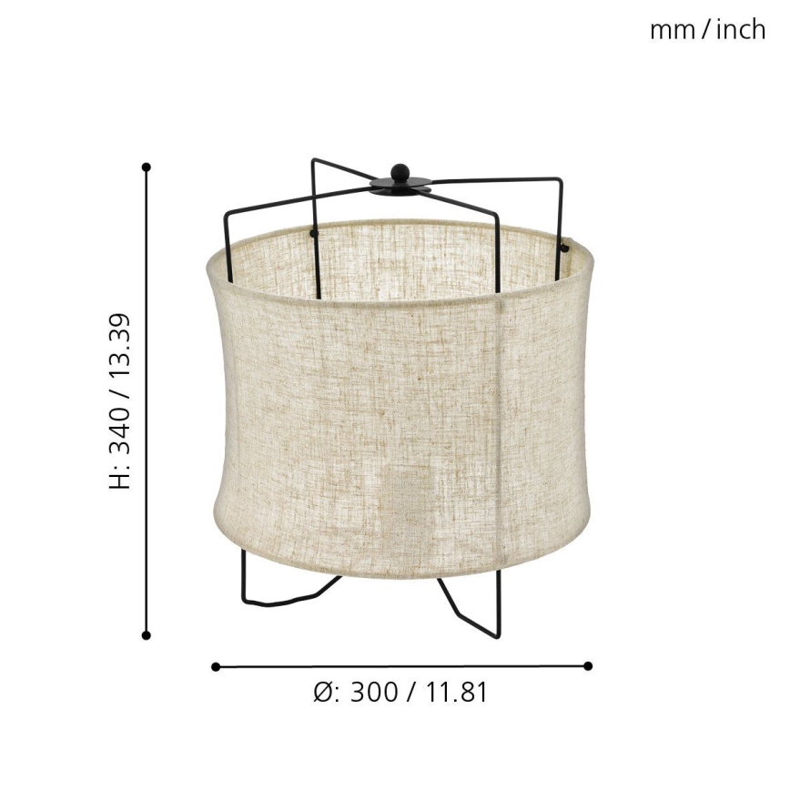 Eglo 79645 - BRIDEKIRK asztali lámpa 1xE27/40W/230V bézs