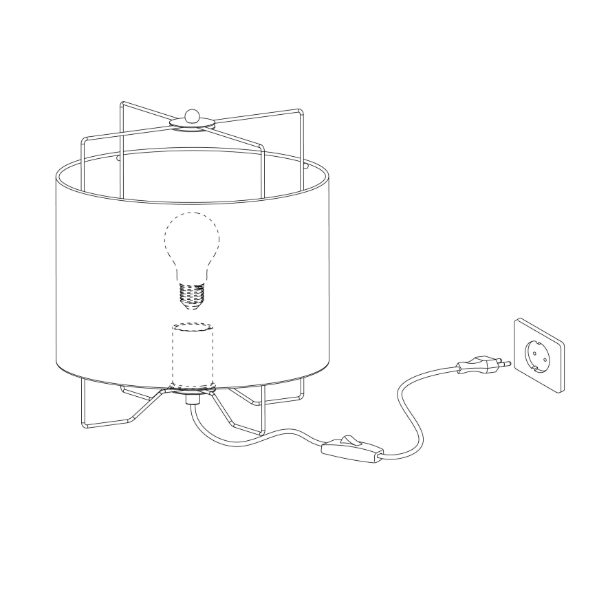 Eglo 79645 - BRIDEKIRK asztali lámpa 1xE27/40W/230V bézs