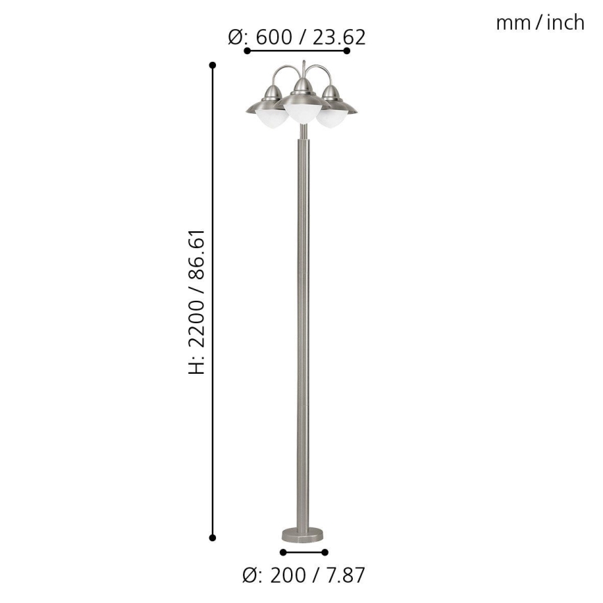Eglo - kültéri lámpa 3xE27/60W fehér