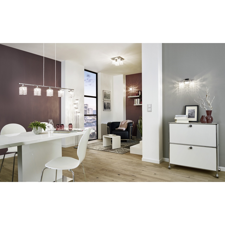 Eglo 85331 - Kristály csillár PYTON 5xG9/33W/230V