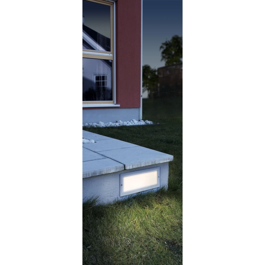 EGLO 88008 - ZIMBA kültéri beépíthető lámpatest 1xE27/60W ezüst/fehér IP44