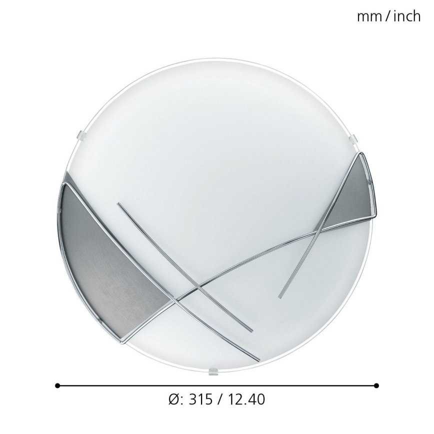 Eglo - Fali/mennyezeti lámpa 1xE27/60W ezüst/fehér
