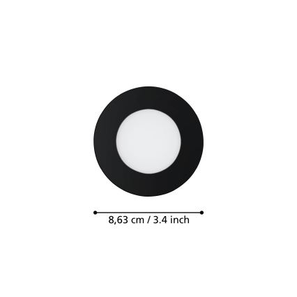 Eglo - 3 db-os szett, dimmelhető fürdőszobai LED lámpatest FUEVA-Z LED/2,8W/230V IP44 átm. 8,5 cm