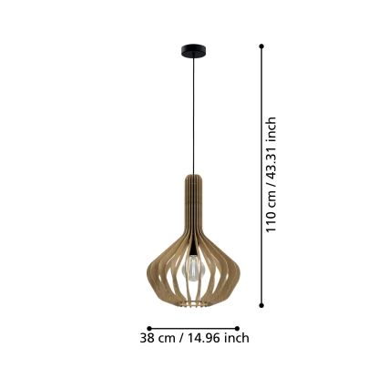 Eglo - Csillár zsinóron 1xE27/40W/230V á. 38 cm bézs