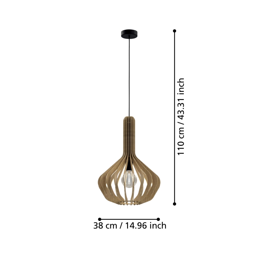 Eglo - Csillár zsinóron 1xE27/40W/230V á. 38 cm bézs