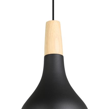 Eglo - Csillár zsinóron 1xE27/40W/230V á. 18 cm fekete