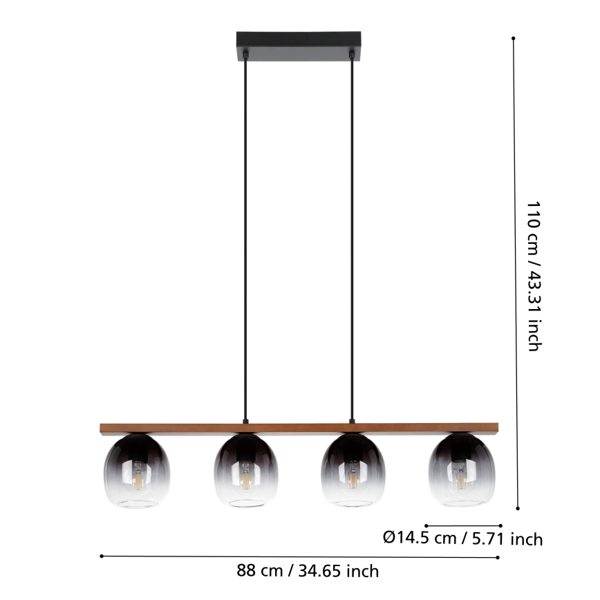 Eglo - Csillár zsinóron 4xE27/40W/230V