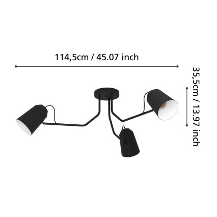 Eglo - Felületre szerelhető csillár 3xE27/25W/230V