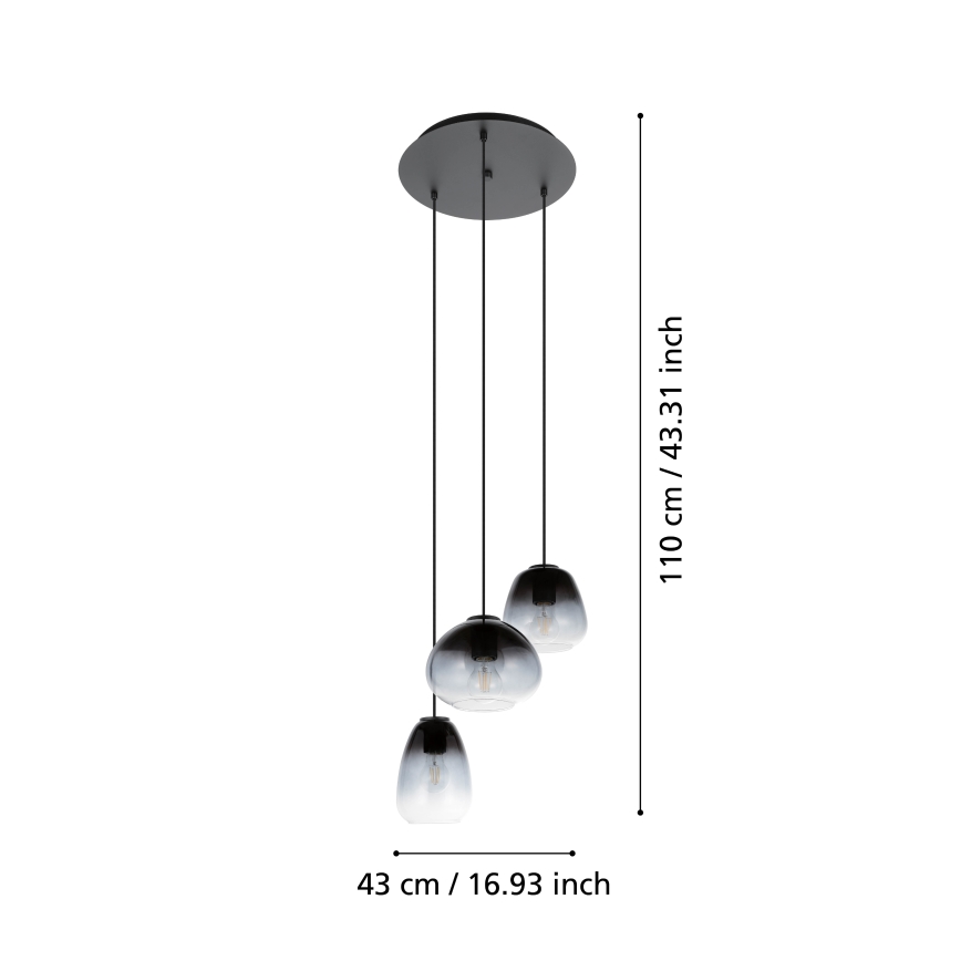 Eglo  - Csillár zsinóron 3xE27/40W/230V á. 43 cm