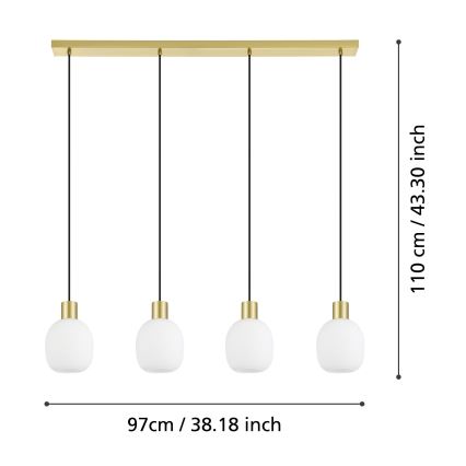 Eglo - Csillár zsinóron 4xE27/40W/230V