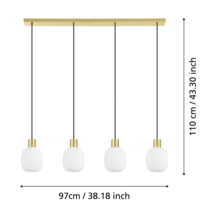 Eglo - Csillár zsinóron 4xE27/40W/230V
