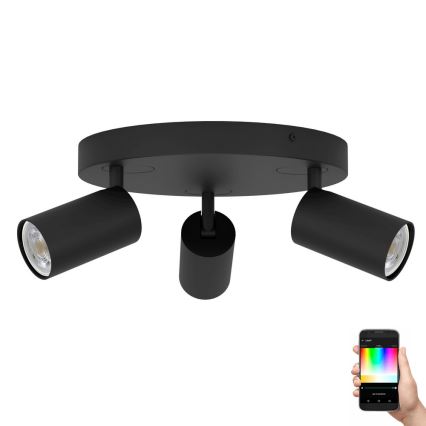 Eglo - LED RGBW Dimmelhető spotlámpa 3xGU10/4,9W/230V fekete