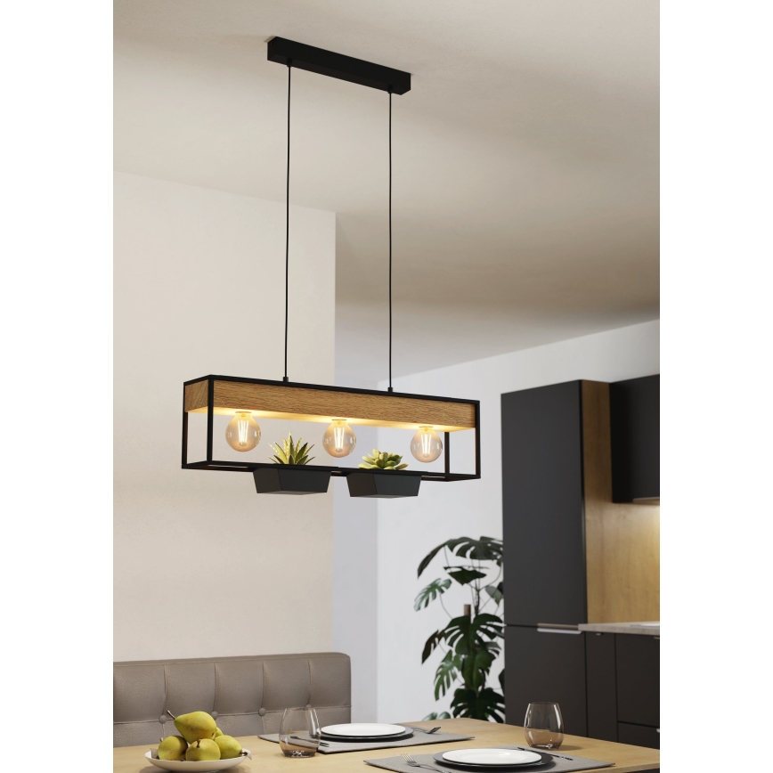 Eglo - Csillár zsinóron 3xE27/40W/230V
