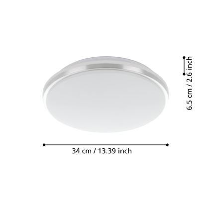 Eglo - LED Fürdőszobai mennyezeti lámpa LED/15,6W/230V IP44 fényezett króm