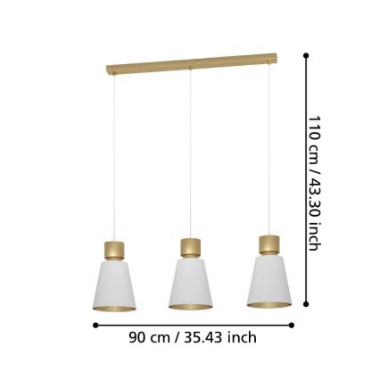 Eglo - Csillár zsinóron 3xE27/40W/230V