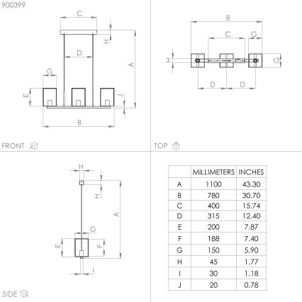 Eglo - Csillár zsinóron 3xE27/40W/230V