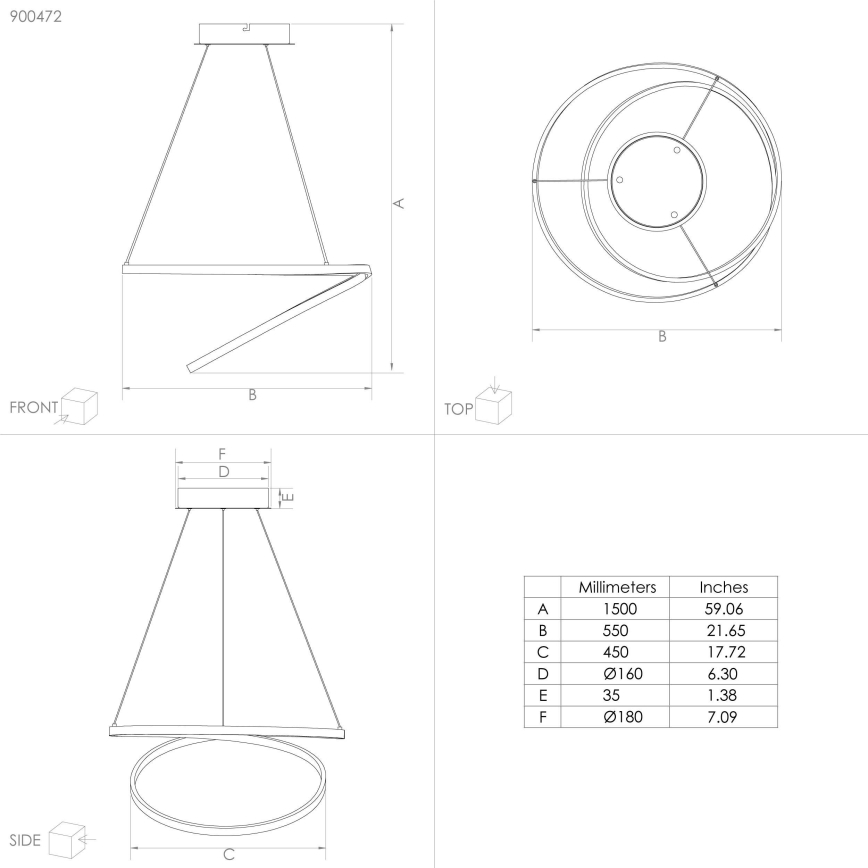 Eglo - LED Csillár zsinóron LED/36W/230V