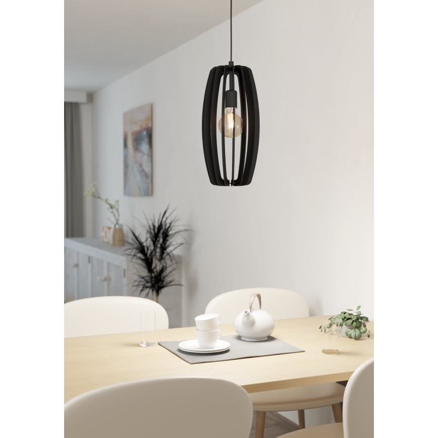 Eglo - Csillár zsinóron 1xE27/40W/230V fekete