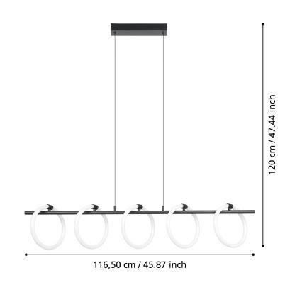 Eglo - LED Csillár zsinóron 5xLED/7W/230V