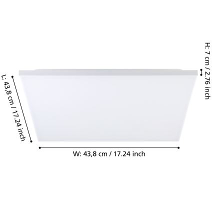 Eglo - LED RGBW Dimmelhető mennyezeti lámpa LED/20,5W/230V 3000-6500K + távirányító