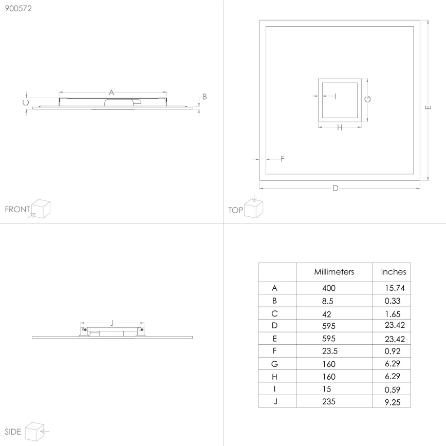 Eglo - LED RGBW Dimmelhető mennyezeti lámpa LED/36W/230V 3000-6000K 59,5x59,5 cm + távirányító