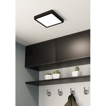 Eglo - LED fürdőszobai mennyezeti lámpatest LED/17W/230V IP44 fekete 21x21 cm