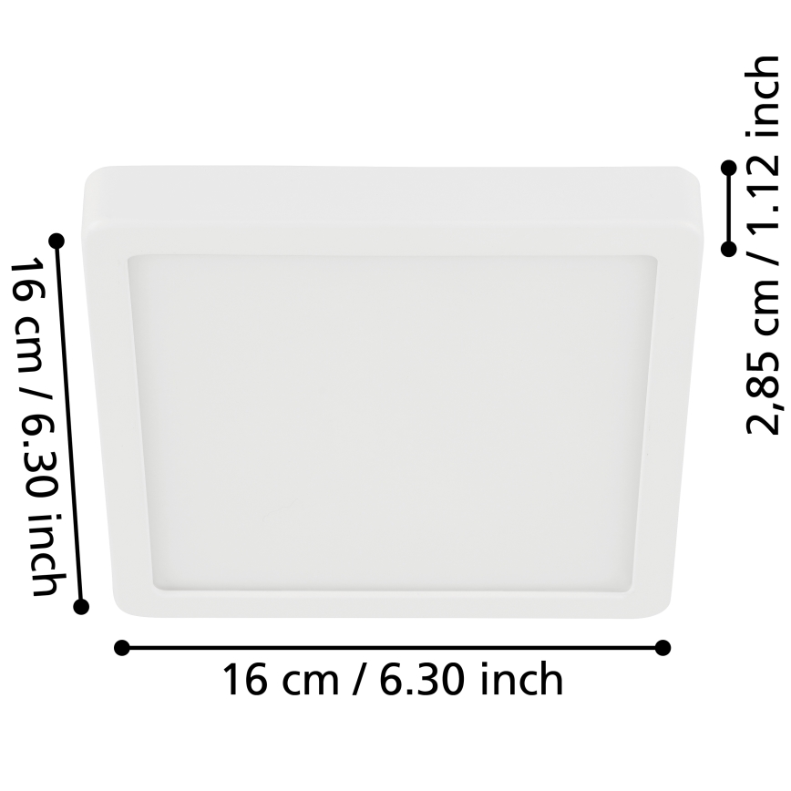 Eglo - LED fürdőszobai mennyezeti lámpa LED/11W/230V IP44 fehér 16x16 cm