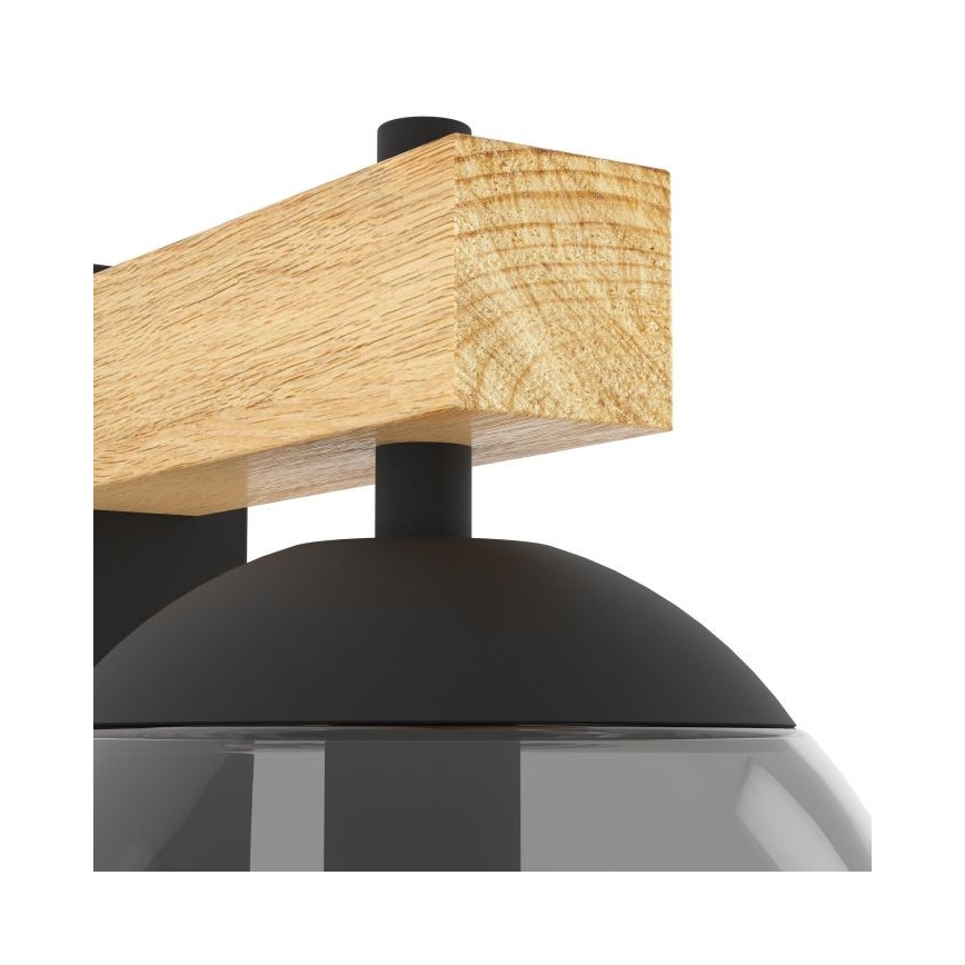 Eglo - Kültéri fali lámpa 1xE27/40W/230V fekete/fa IP44