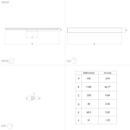 Eglo 900707 - LED mennyezeti lámpatest TURCONA-B LED/20,5W/230V 4000K 118,7 cm