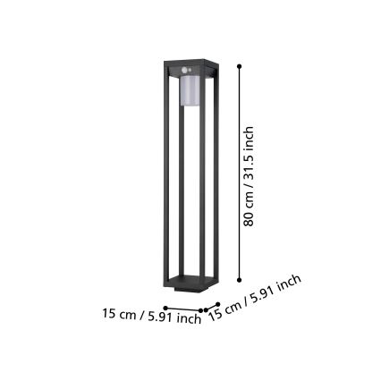 Eglo - LED Napelemes lámpa érzékelővel LED/3,7W/3,7V 2000 mAh IP44