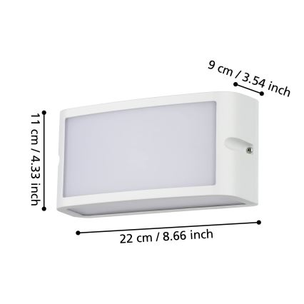 Eglo - LED Kültéri fali lámpa LED/10,5W/230V fehér IP54