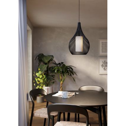 Eglo - Csillár zsinóron 1xE27/40W/230V fekete