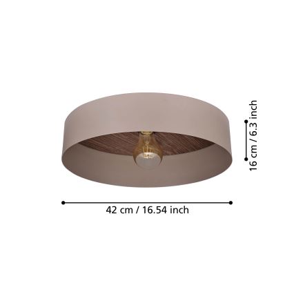 Eglo 900838 - Mennyezeti lámpa DUAIA 1xE27/40W/230V barna
