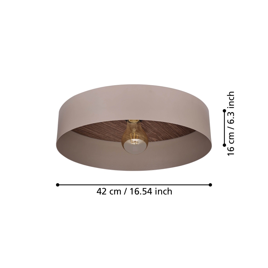 Eglo 900838 - Mennyezeti lámpa DUAIA 1xE27/40W/230V barna