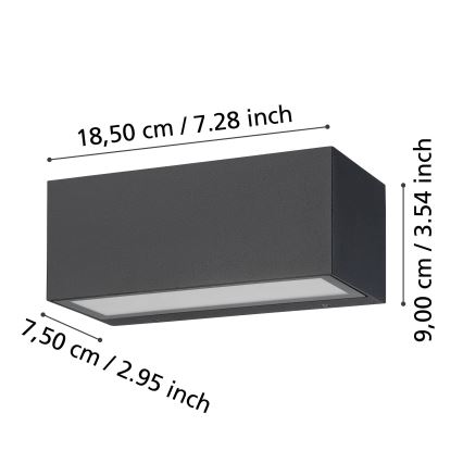Eglo - LED Kültéri fali lámpa 2xLED/5W/230V IP65