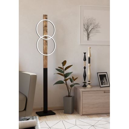 Eglo - LED Állólámpa 2xLED/12W/230V 3000K barna/fekete