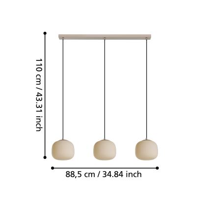 Eglo - Csillár zsinóron 3xE27/40W/230V