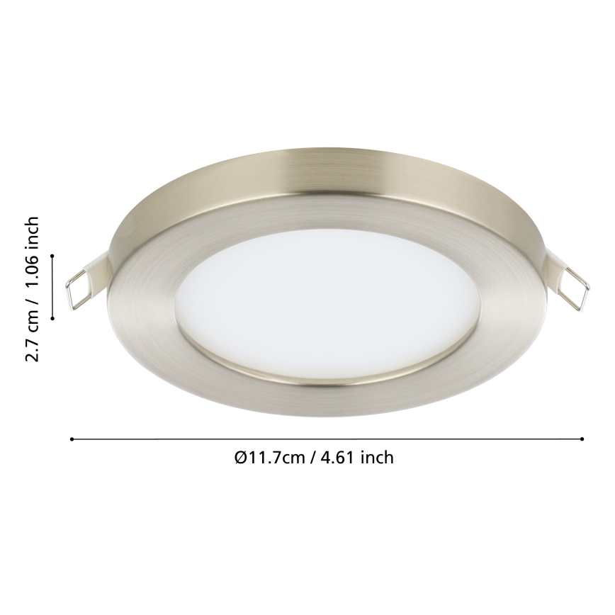 Eglo - LED beépíthető mennyezeti lámpa LED/5,5W/230V 3000K matt króm átm. 11,7 cm
