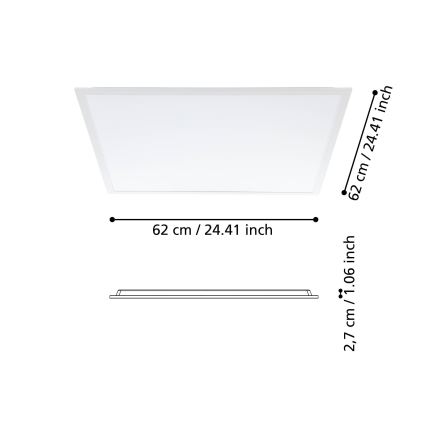 Eglo - LED Ráépíthető panel LED/33W/230V 62x62 cm