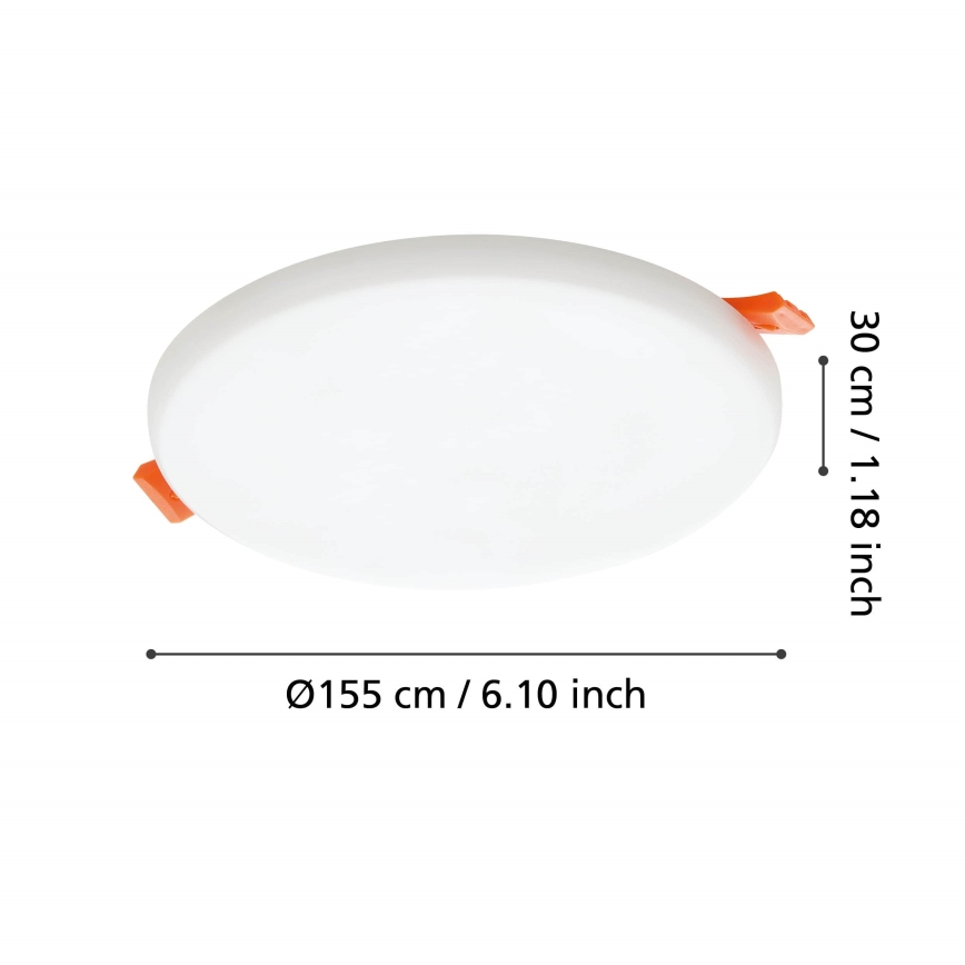 Eglo - LED Fürdőszobai beépíthető lámpa LED/11,5W/230V átm. 15,5 cm IP65