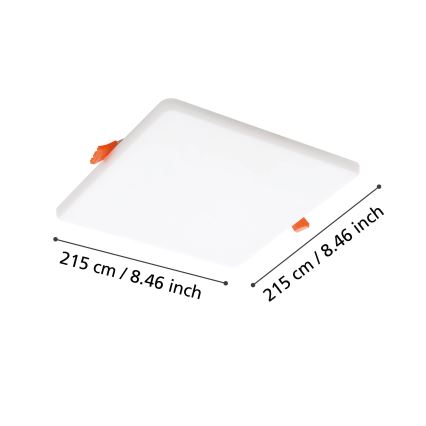 Eglo - LED Fürdőszobai beépíthető lámpa LED/18W/230V 21,5x21,5 cm IP65