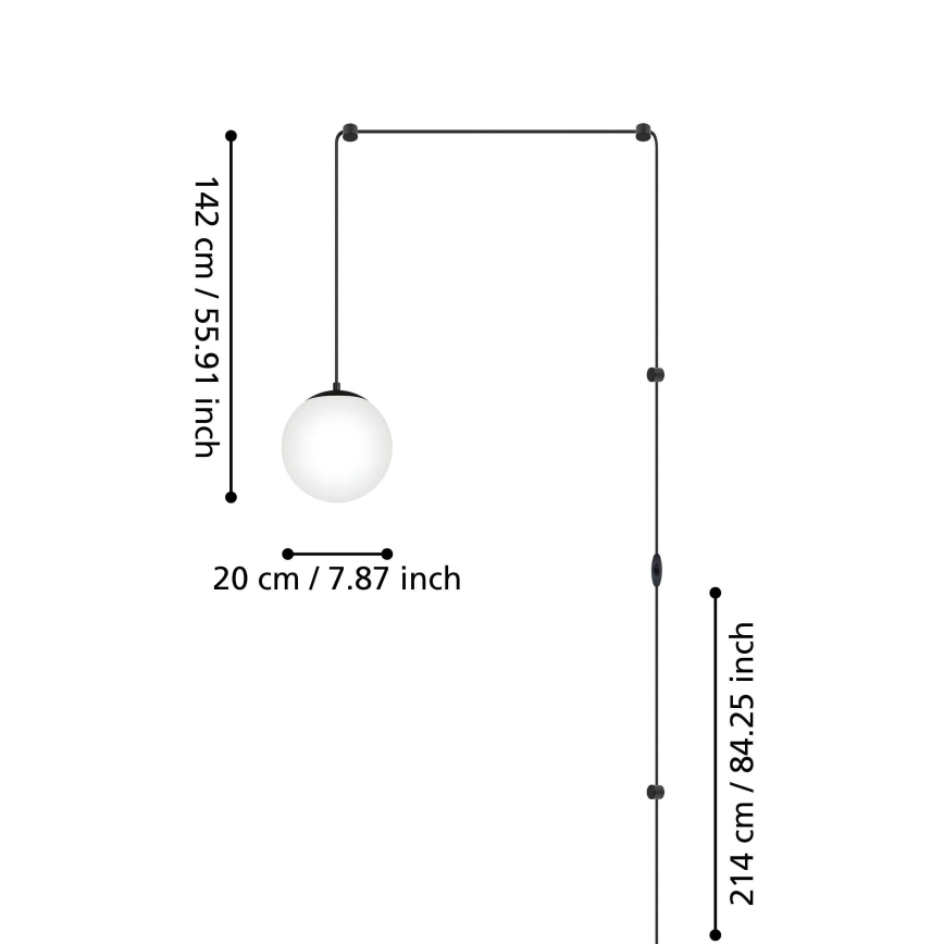 Eglo - Csillár zsinóron 1xE27/40W/230V