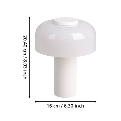 Eglo - LED Dimmelhető érintős kültéri lámpa LED/2,25W/5V 2400-4000K 5200 mAh IP44 fehér
