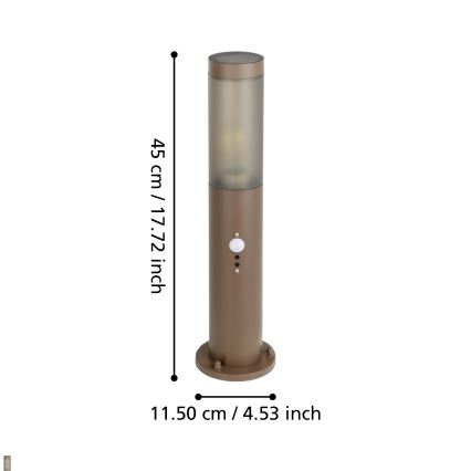 Eglo - Kültéri érzékelős lámpa 1xE27/15W/230V 45 cm IP44