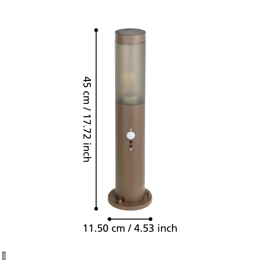 Eglo - Kültéri érzékelős lámpa 1xE27/15W/230V 45 cm IP44