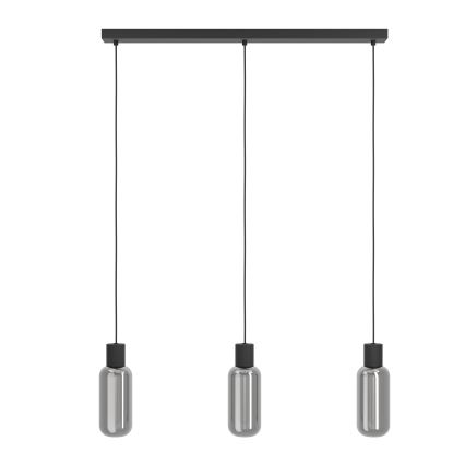 Eglo - Függeszték kábellel 3xE27/4W/230V fekete/füstszínű