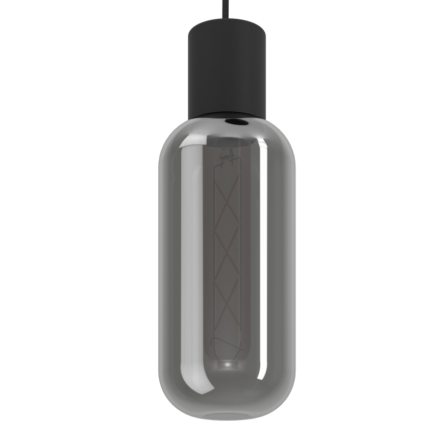 Eglo - Függeszték kábellel 3xE27/4W/230V fekete/füstszínű