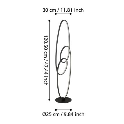 Eglo - LED Állólámpa LED/38W/230V 3000K fekete