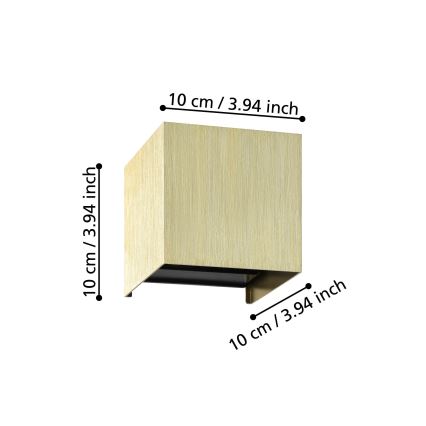 Eglo - LED Fali lámpa 2xLED/1,5W/230V 3000K arany